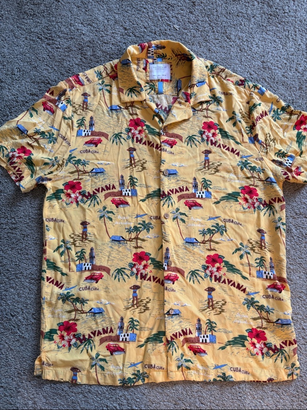 Nordstrom Havana Tropical Print Short-Sleeve Shirt